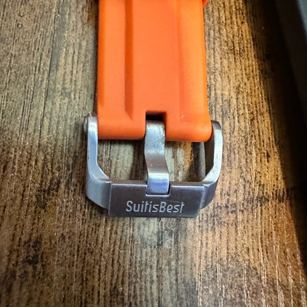 Orange Apple Smartwatch Watch Black Bezel
